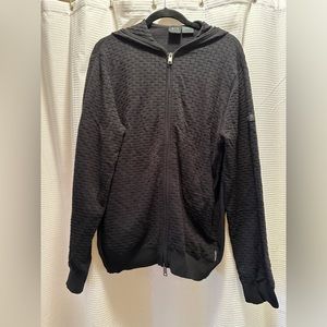 Black Armani Exhange Textured Zip-up Hoodie